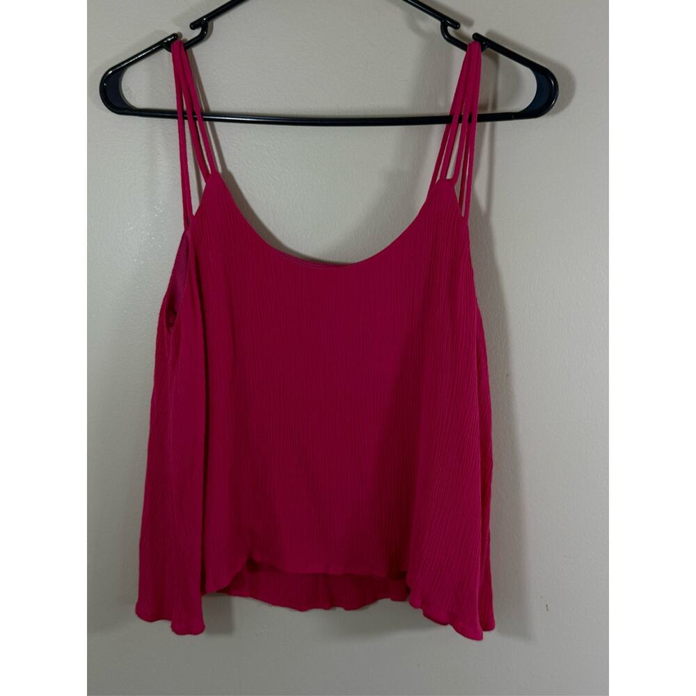 Hot Pink Tank Top Womens Barbiecore Flowy Cami Medium